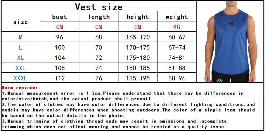 Gym Vest for Menn - Bodybuilding Singlet Ermeløs Treningstopp