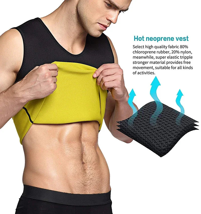 Trenings T-skjorte for Menn - Sauna Effekt Vest for Vekttap og Trening