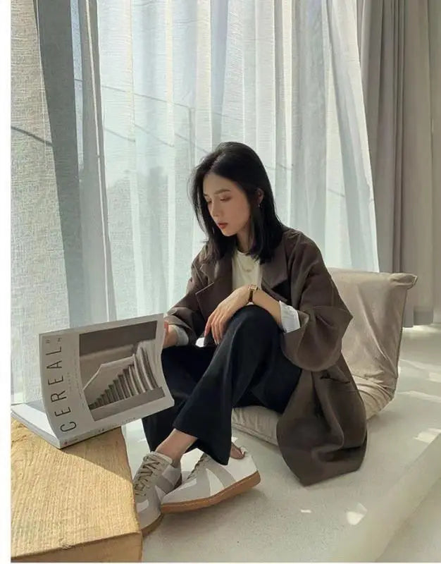 Oversize Blazer Dame – Koreansk Stil, Dobbeltknappet