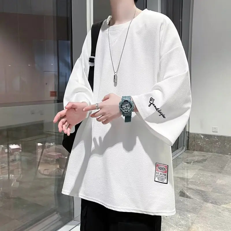 Koreansk Oversized T-skjorte – Herre