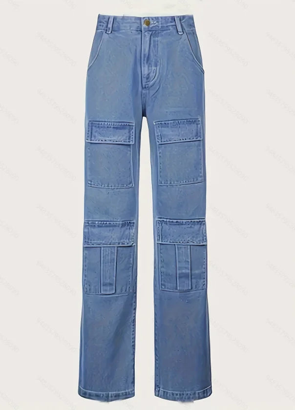 Høytlivs Wide Leg Jeans med lommer