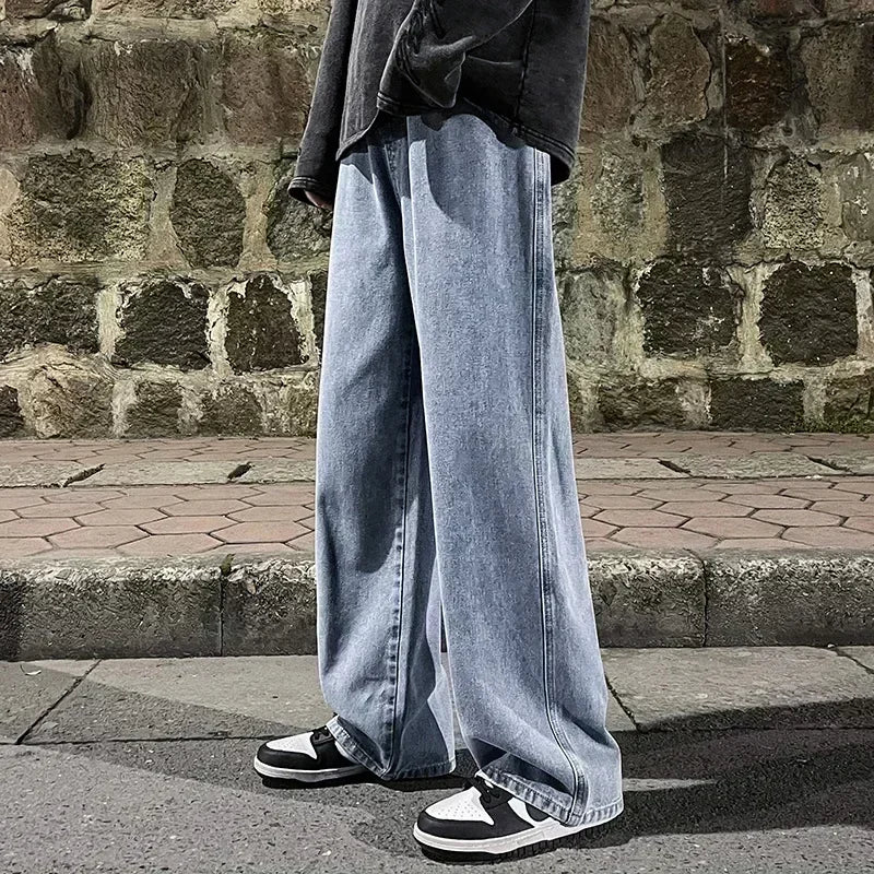 Herrejeans – Løs Straight Fit | Streetwear & Koreansk Stil