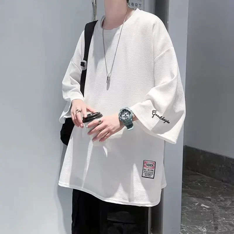 Koreansk Oversized T-skjorte – Herre