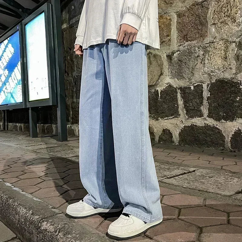 Herrejeans – Løs Straight Fit | Streetwear & Koreansk Stil