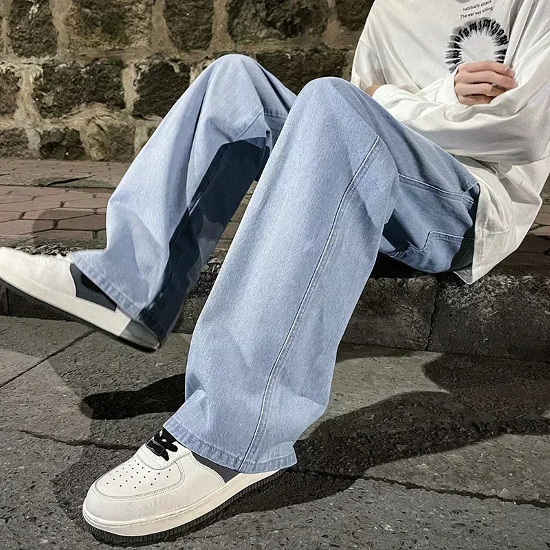 Herrejeans – Løs Straight Fit | Streetwear & Koreansk Stil