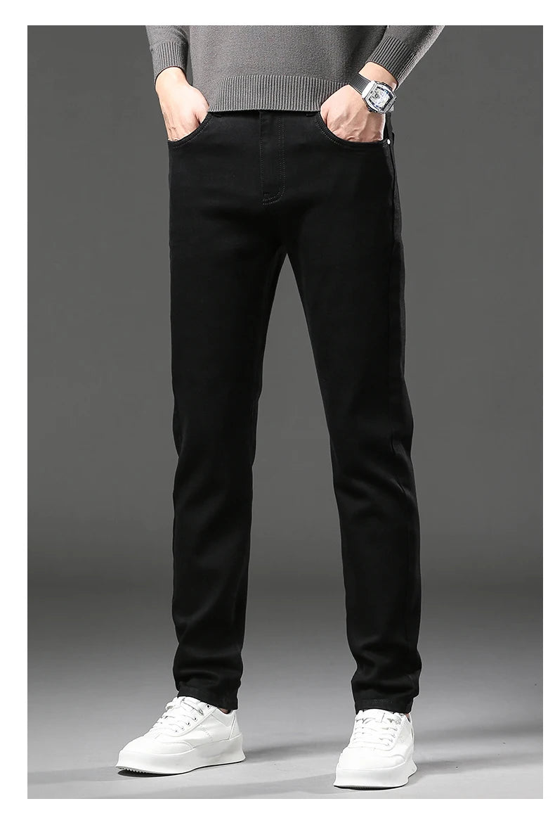 Fleecefôrede Jeans for Menn – Slim Straight