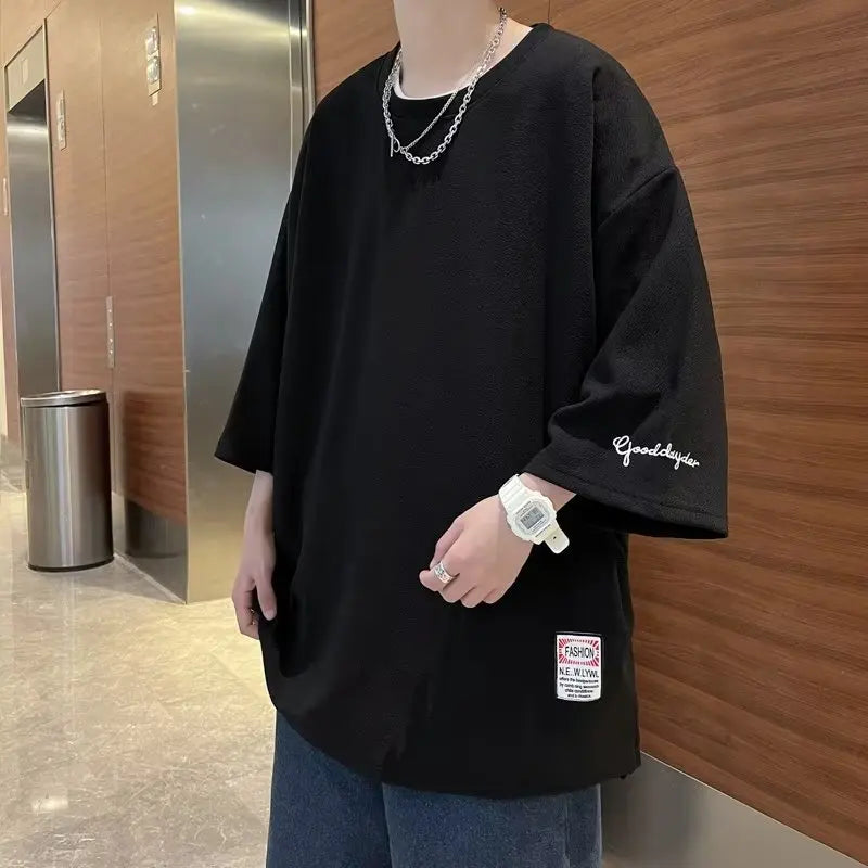 Koreansk Oversized T-skjorte – Herre