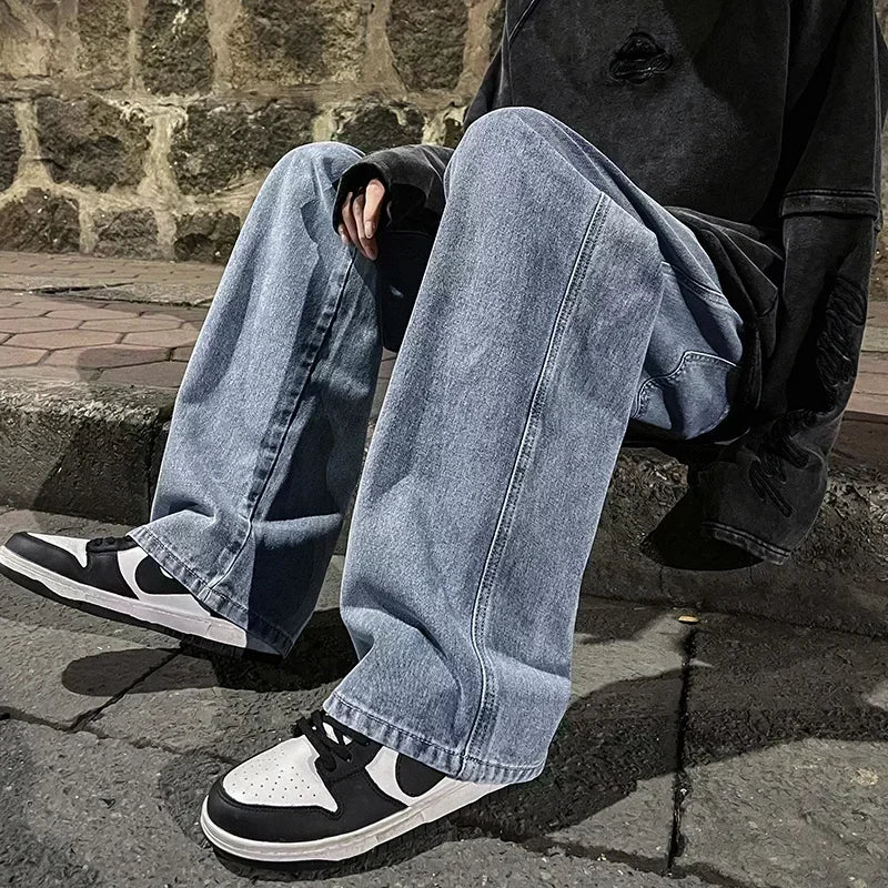 Herrejeans – Løs Straight Fit | Streetwear & Koreansk Stil