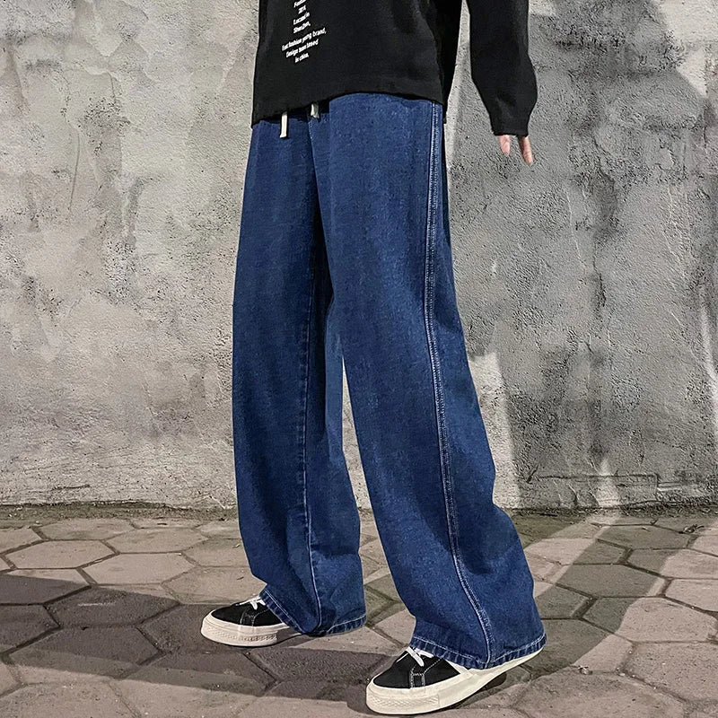 Herrejeans – Løs Straight Fit | Streetwear & Koreansk Stil