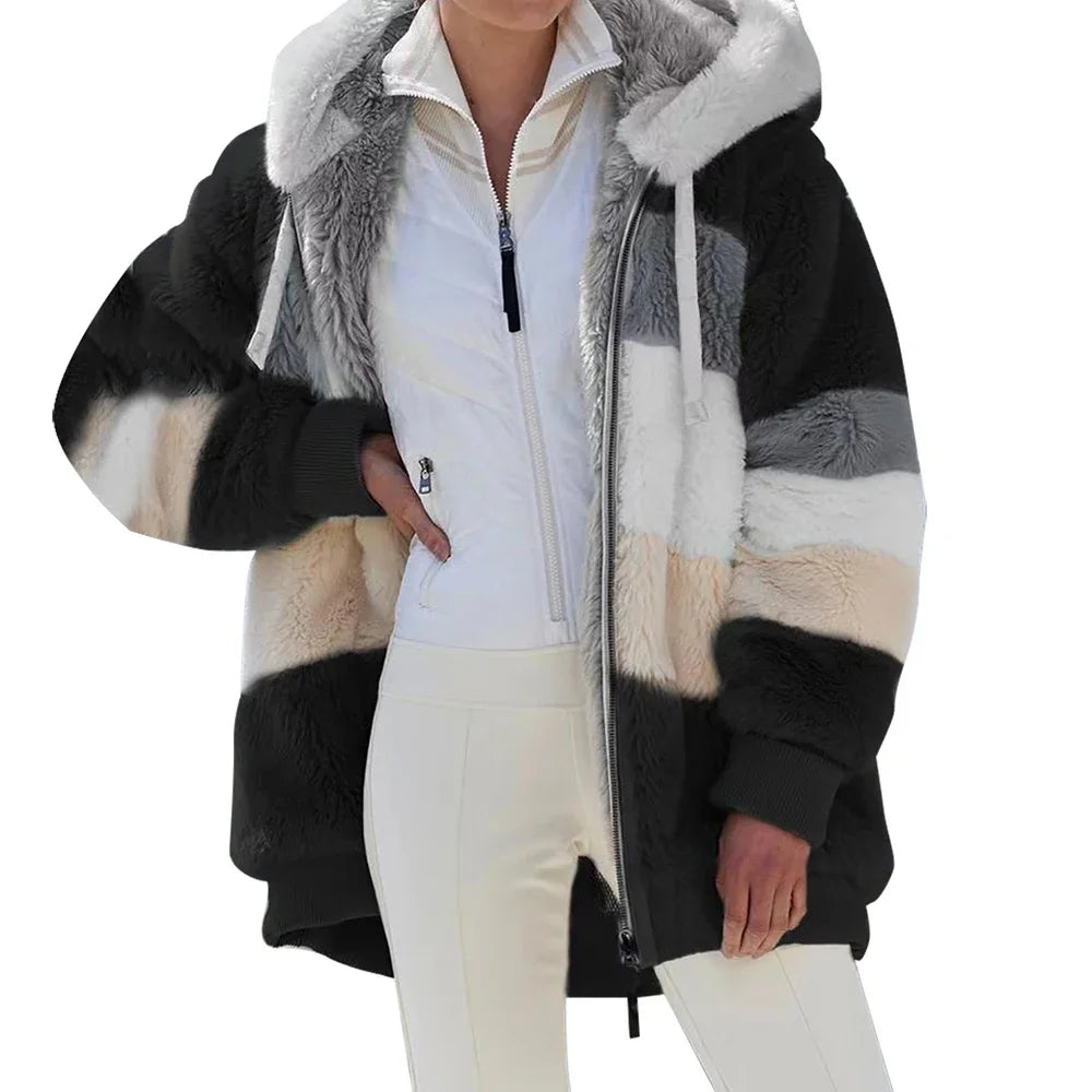 Oversized Hette-jakke Dame – Varm Vinterjakke med Glidelås