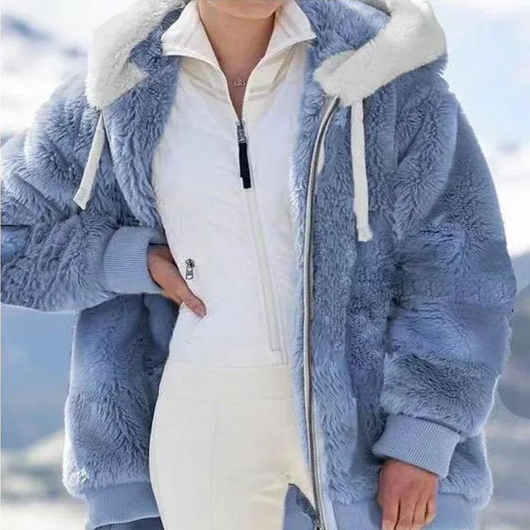 Oversized Hette-jakke Dame – Varm Vinterjakke med Glidelås