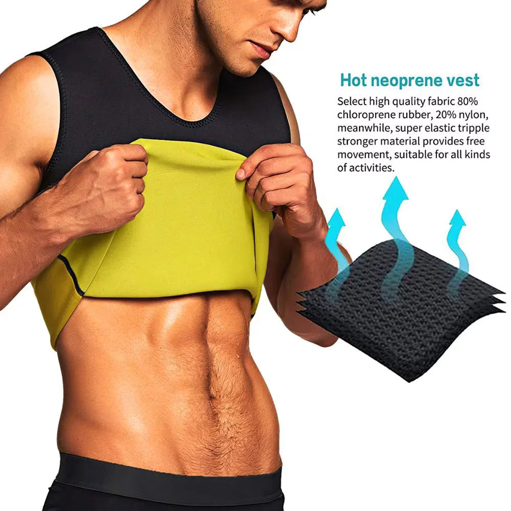 Trenings T-skjorte for Menn - Sauna Effekt Vest for Vekttap og Trening