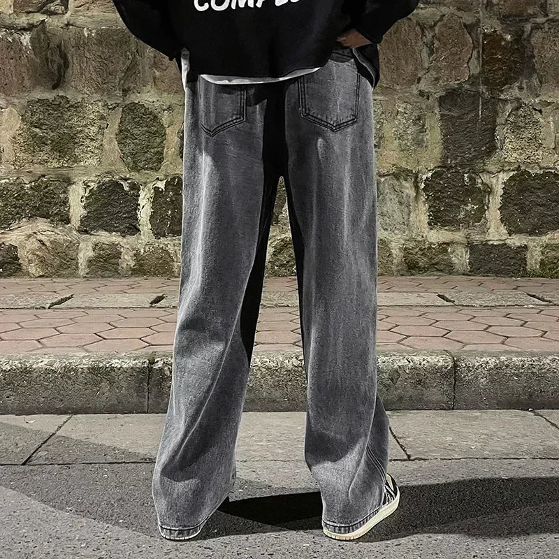 Herrejeans – Løs Straight Fit | Streetwear & Koreansk Stil