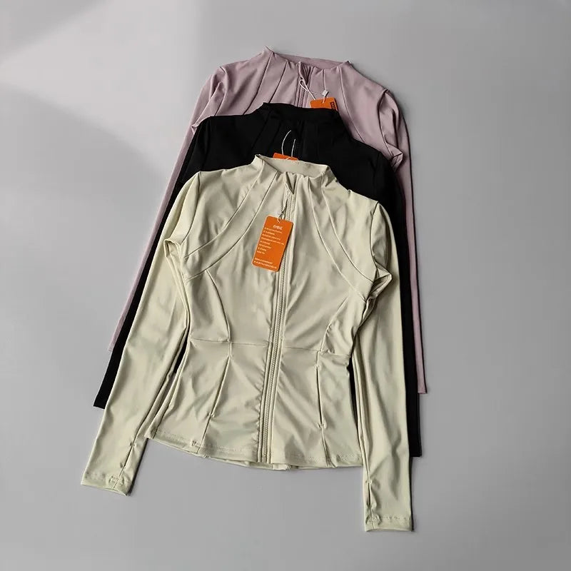 Treningsjakke for kvinner – Slim Fit Cardigan med glidelås