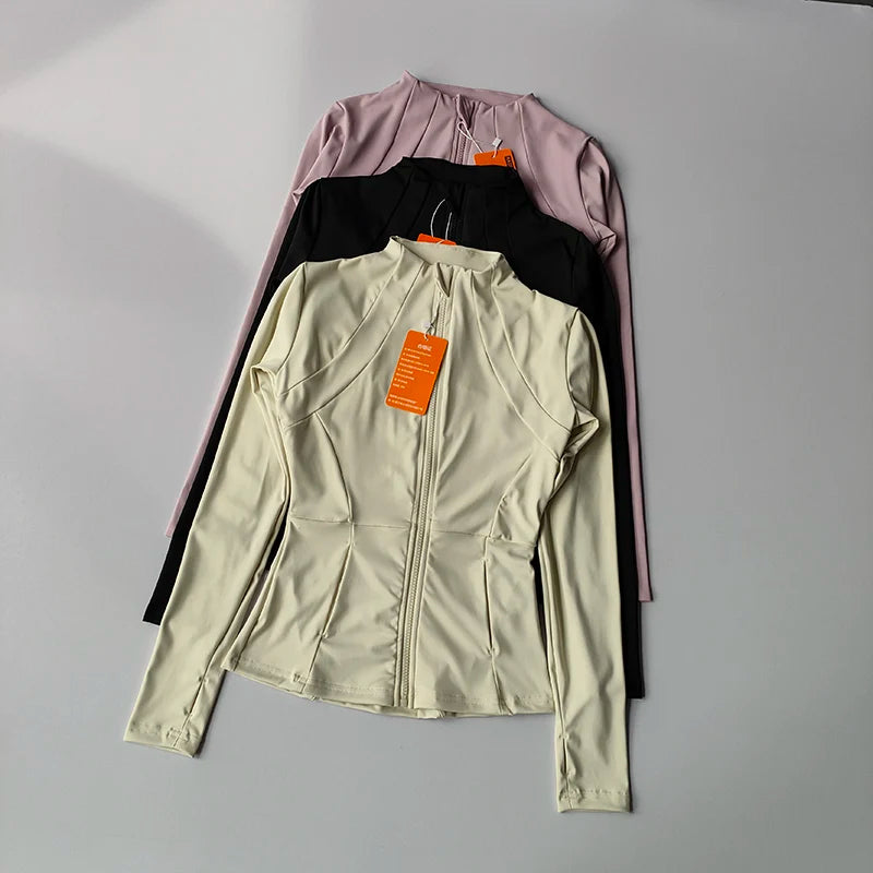 Treningsjakke for kvinner – Slim Fit Cardigan med glidelås