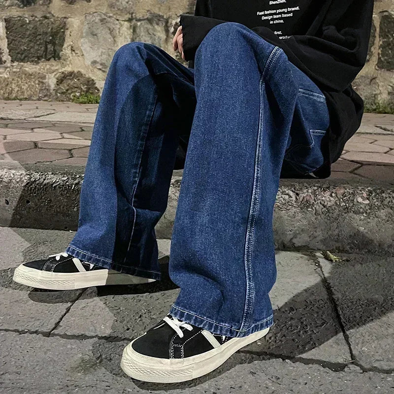Herrejeans – Løs Straight Fit | Streetwear & Koreansk Stil