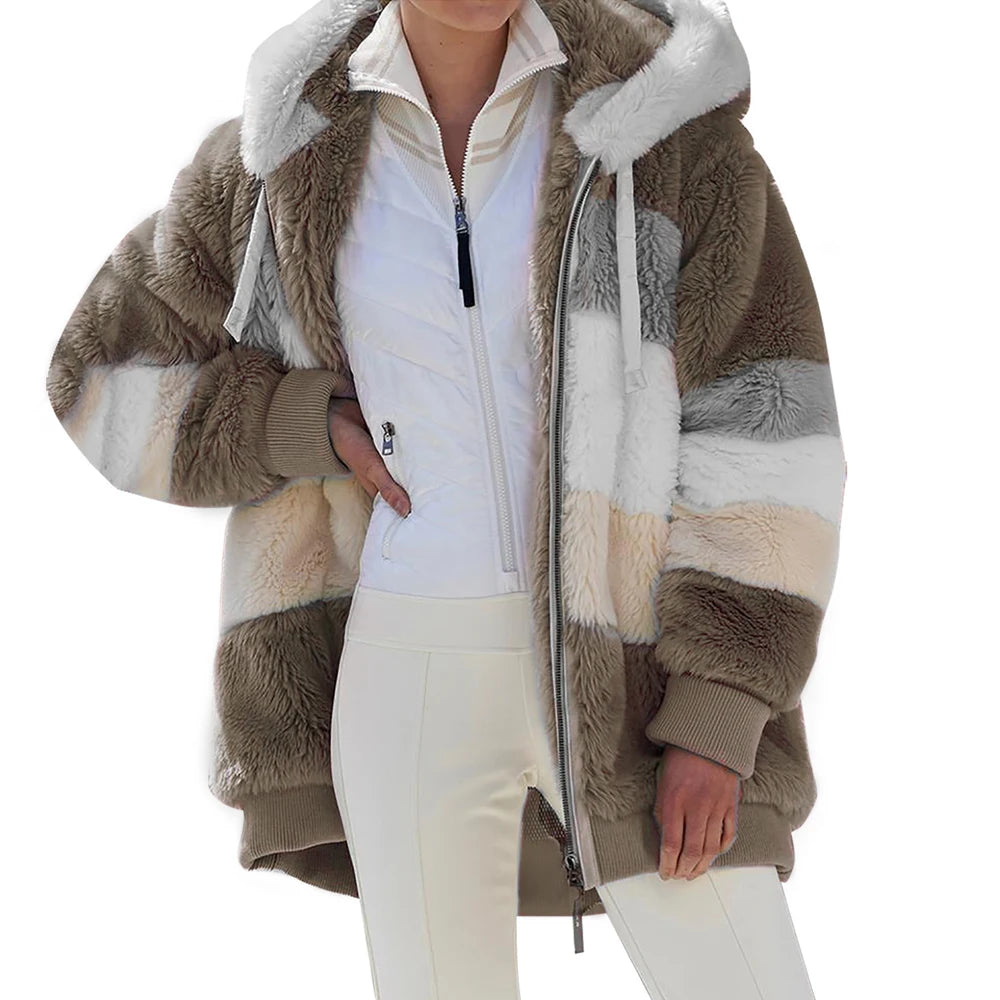 Oversized Hette-jakke Dame – Varm Vinterjakke med Glidelås