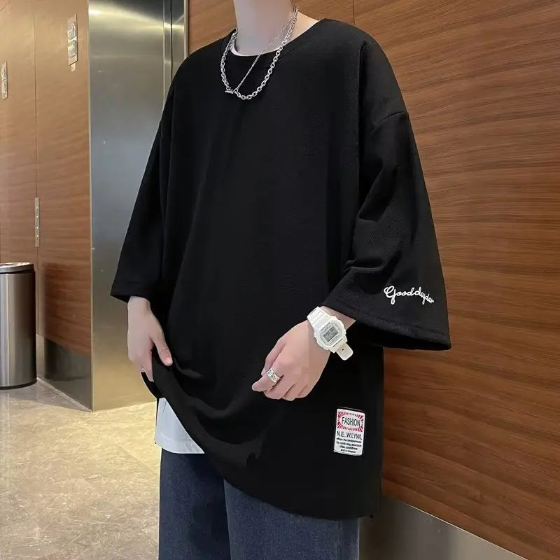 Koreansk Oversized T-skjorte – Herre