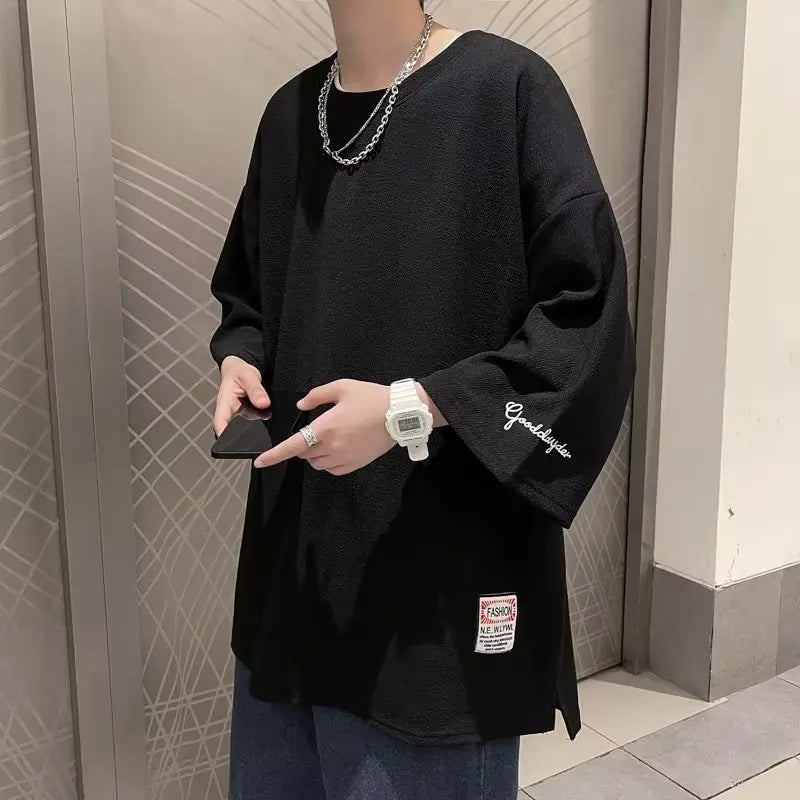 Koreansk Oversized T-skjorte – Herre