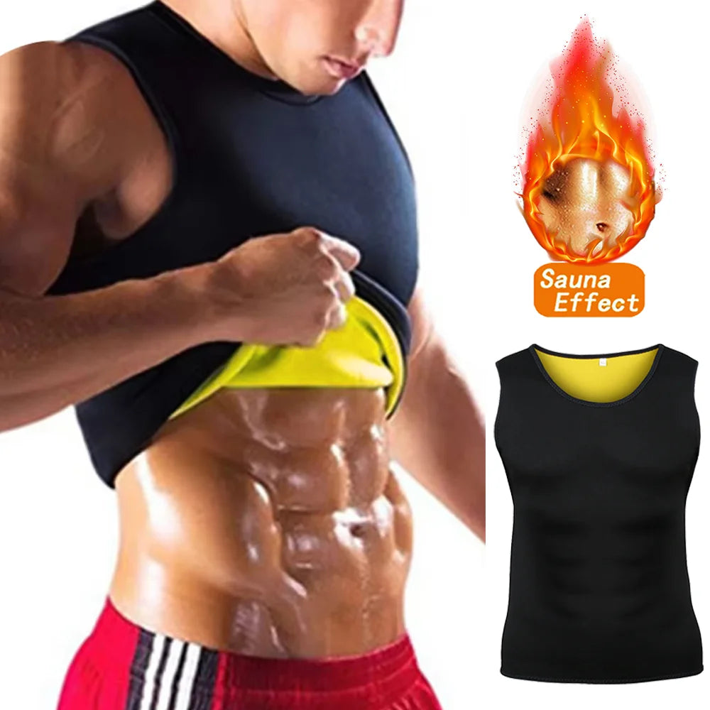 Trenings T-skjorte for Menn - Sauna Effekt Vest for Vekttap og Trening