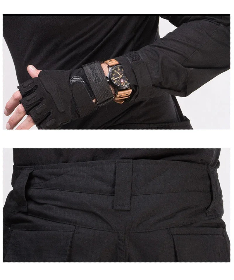 Taktisk Uniform Sett - Kamuflasje Jakt Klær - Skjorte og Bukse - Airsoft Paintball.