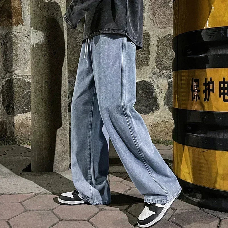 Herrejeans – Løs Straight Fit | Streetwear & Koreansk Stil