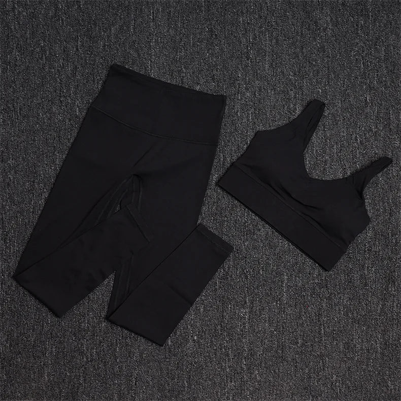 Treningssett Dame - Sports-BH og Høy Midje Leggings - Yoga & Fitness Sportsklær.