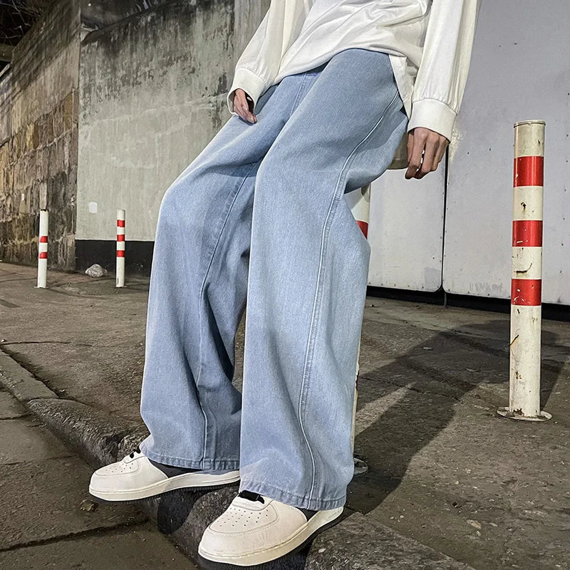 Herrejeans – Løs Straight Fit | Streetwear & Koreansk Stil