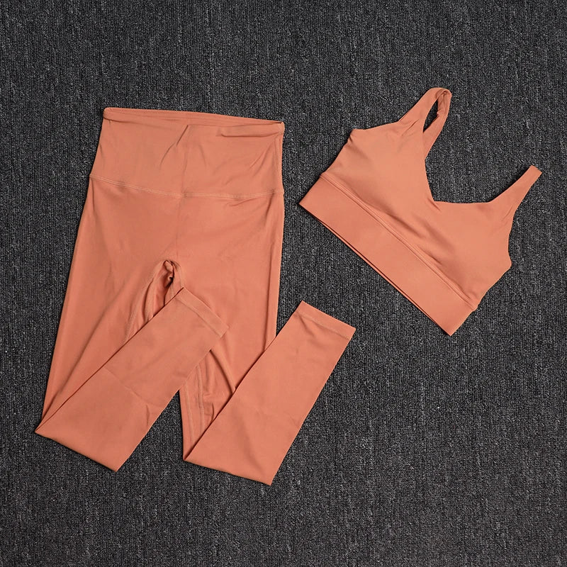 Treningssett Dame - Sports-BH og Høy Midje Leggings - Yoga & Fitness Sportsklær.