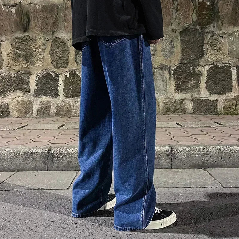 Herrejeans – Løs Straight Fit | Streetwear & Koreansk Stil