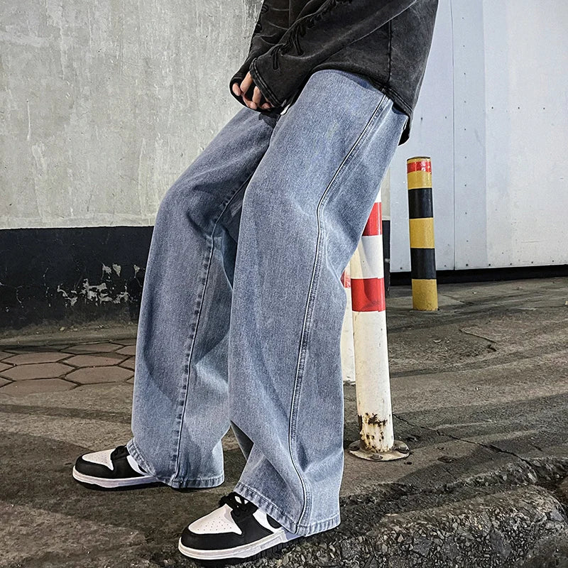 Herrejeans – Løs Straight Fit | Streetwear & Koreansk Stil