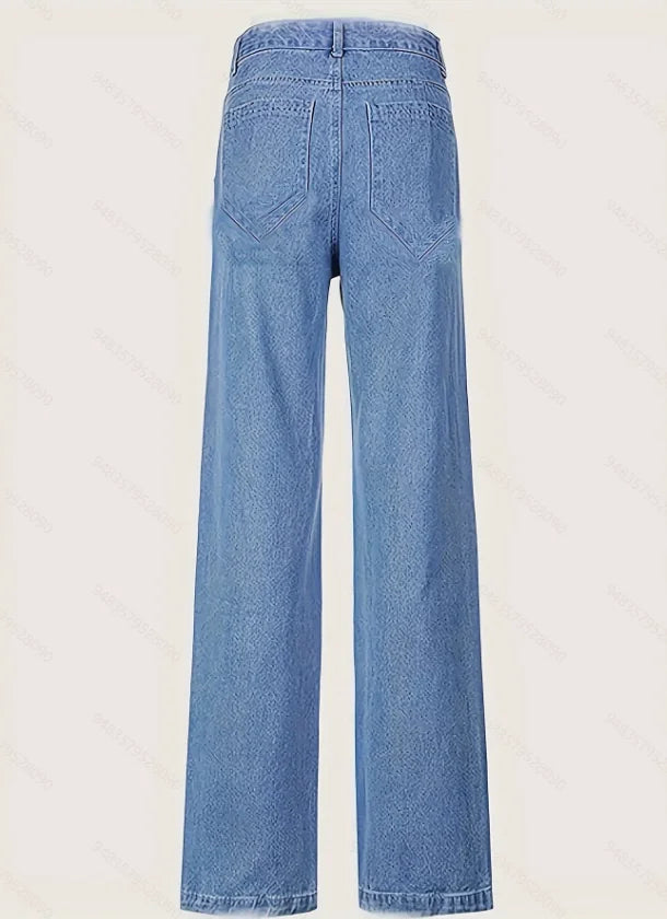 Høytlivs Wide Leg Jeans med lommer