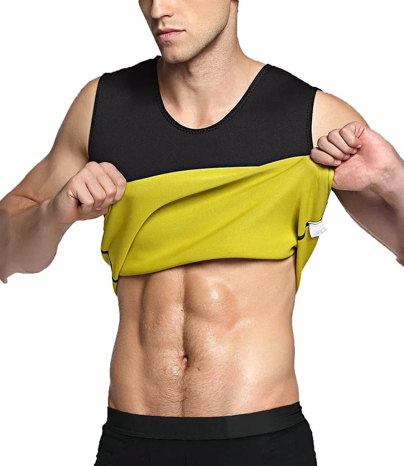 Trenings T-skjorte for Menn - Sauna Effekt Vest for Vekttap og Trening