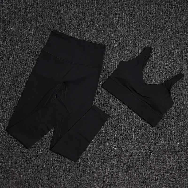 Treningssett Dame - Sports-BH og Høy Midje Leggings - Yoga & Fitness Sportsklær.