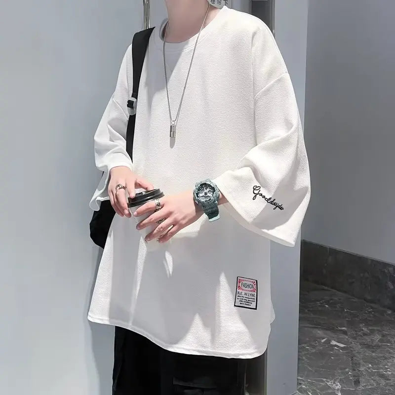Koreansk Oversized T-skjorte – Herre