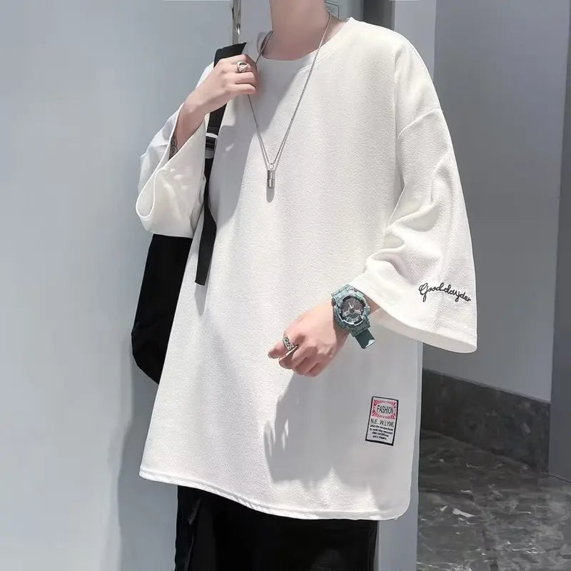 Koreansk Oversized T-skjorte – Herre